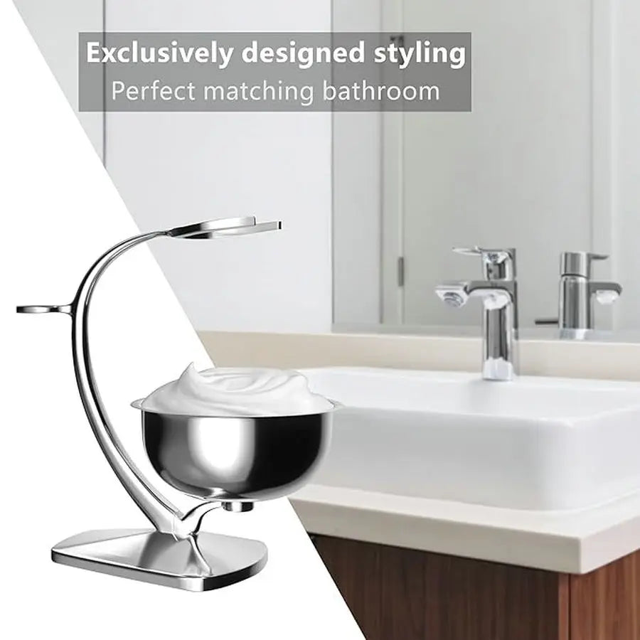 Ultimate Shaving Kit - Brush, Razor Stand & Soap Bowl Set | Father's Day Gift for Men | SHEFYSTYLE