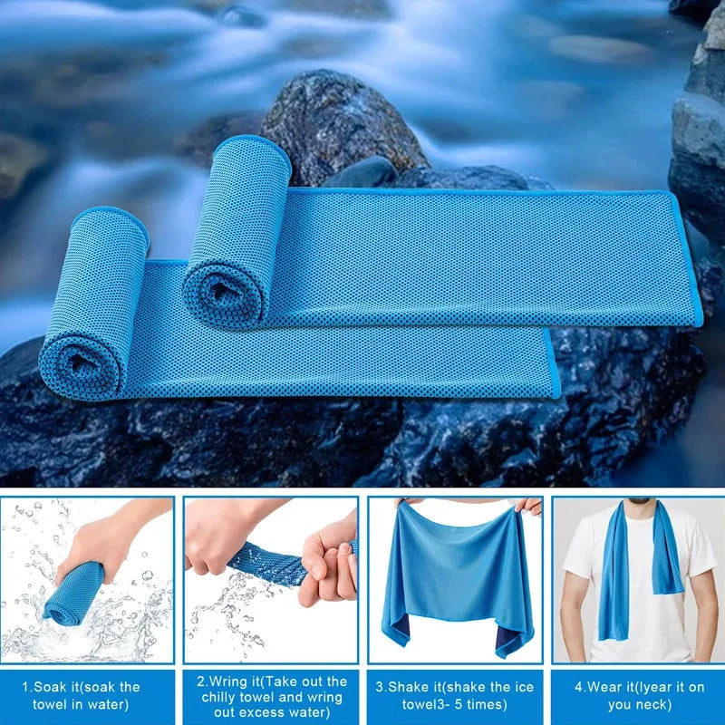 Microfibre Quick-Dry Cooling Towel – Instant Cool Ice Towel for Gym, Sports, Yoga & Outdoors