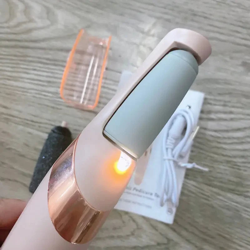 Rechargeable Electric Foot File & Callus Remover – Cordless Hard-Skin Remover with LED Light