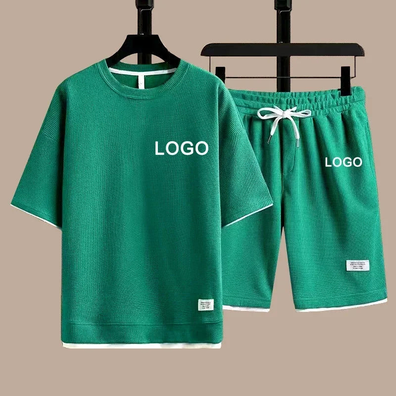 Men's 2-Piece Tracksuit Set - Short Sleeve Tee & Shorts Summer Streetwear Outfit | SHEFYSTYLE
