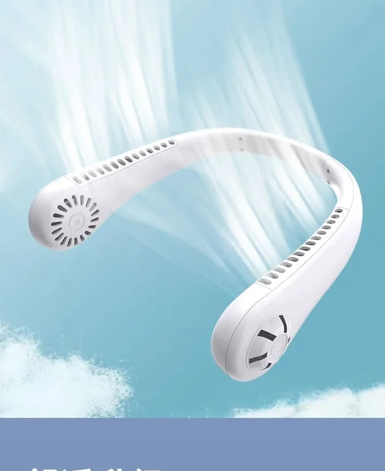Hands-Free Bladeless Neck Fan – Portable USB Rechargeable Personal Cooling Fan (3 Speeds)