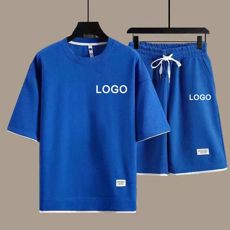 Men's 2-Piece Tracksuit Set - Short Sleeve Tee & Shorts Summer Streetwear Outfit | SHEFYSTYLE