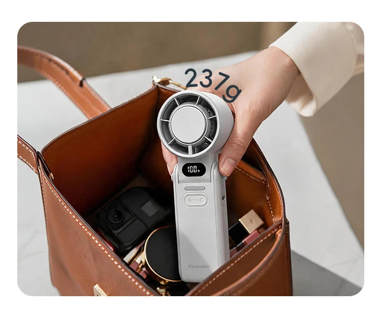 Portable Handheld Turbo Fan – Rechargeable High-Speed Mini Cooling Fan (Foldable, Adjustable Speeds)