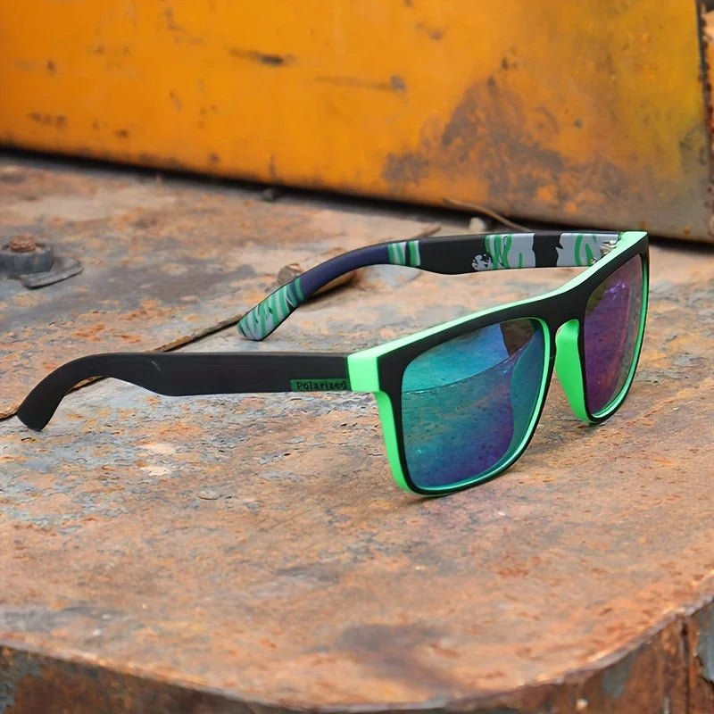 Polarized Square Sunglasses – Unisex Vintage UV400 Sunglasses with Mirrored Lenses (Driving, Fishing & Outdoor)