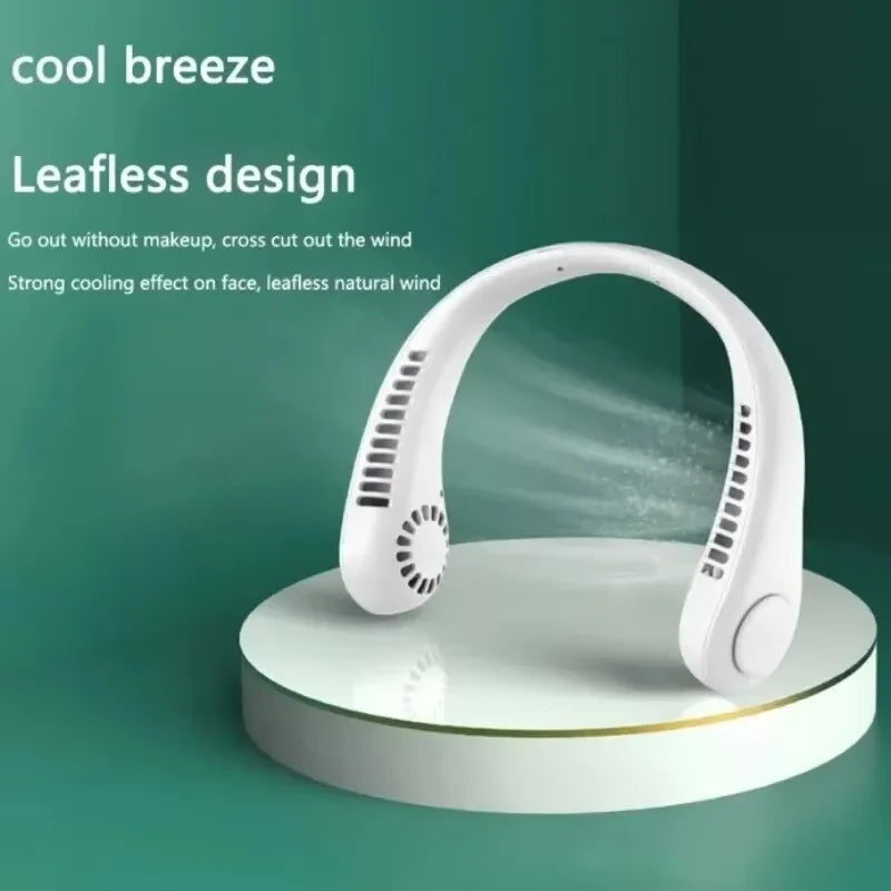 Hands-Free Bladeless Neck Fan – Portable USB Rechargeable Personal Cooling Fan (3 Speeds)
