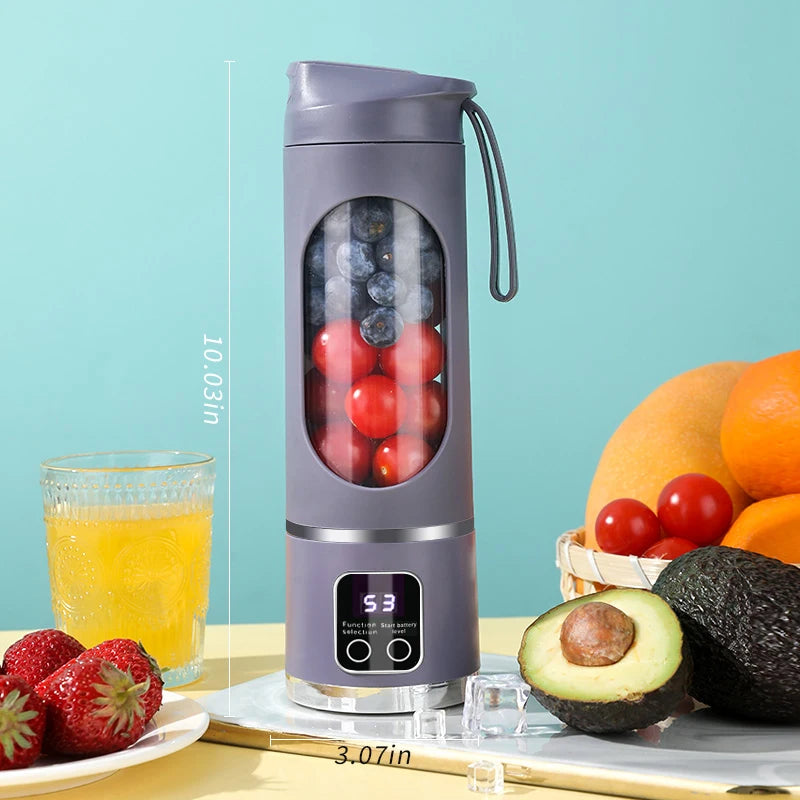 Portable USB Rechargeable Blender – 450ml Personal Smoothie & Juicer Cup (Ice-Crush Blades, Cordless)