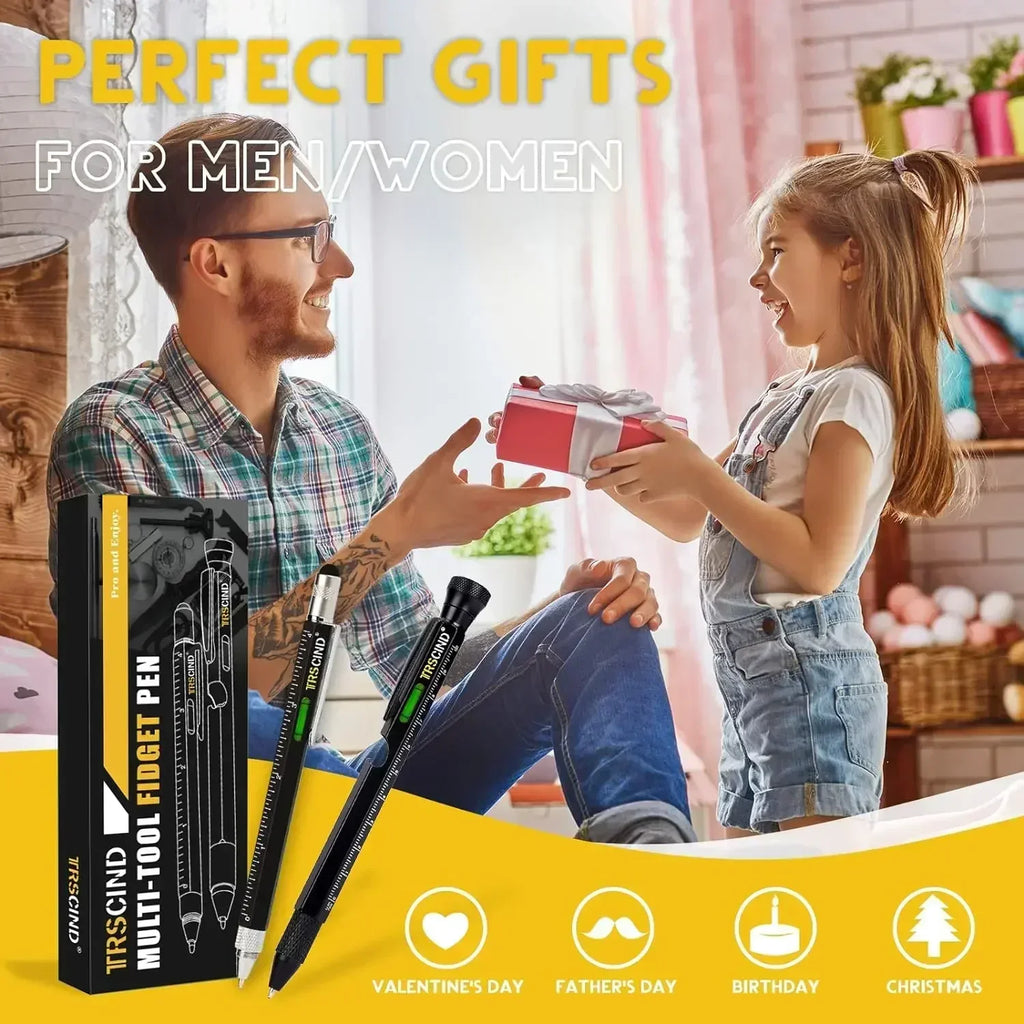9-in-1 Multitool Pen - Screwdriver, Ruler & Stylus Gadget | Gift for Men & Dad | SHEFYSTYLE