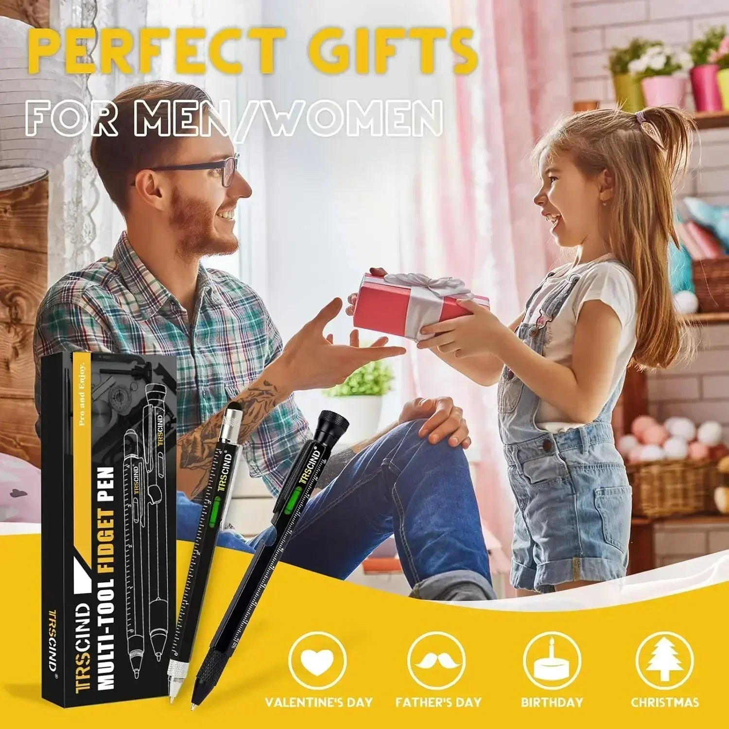 9-in-1 Multitool Pen - Screwdriver, Ruler & Stylus Gadget | Gift for Men & Dad | SHEFYSTYLE