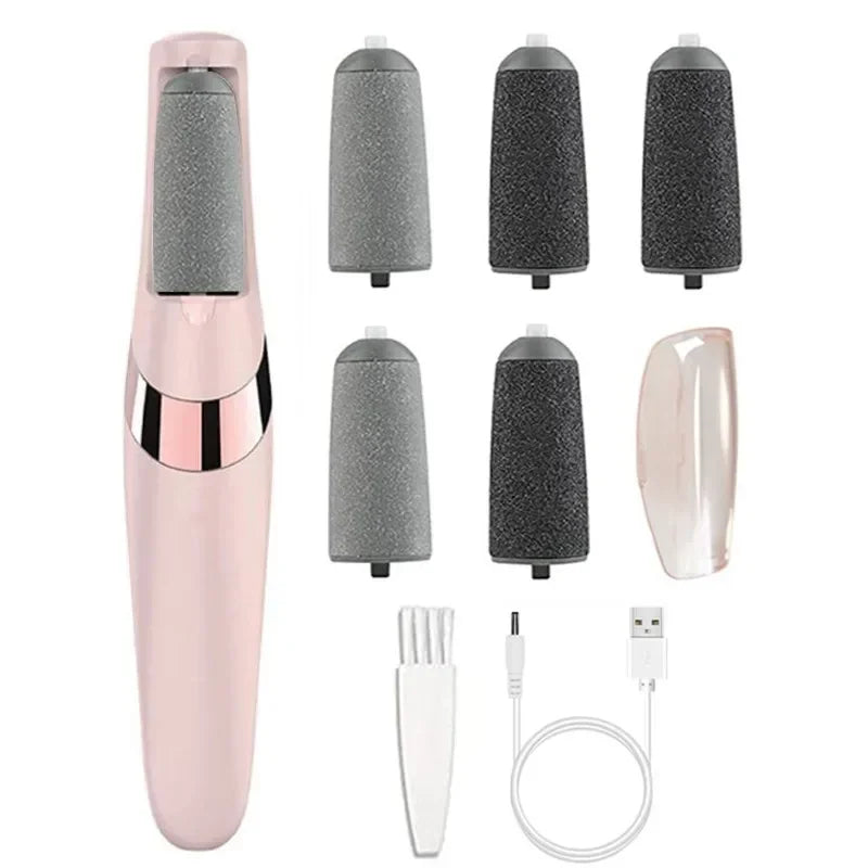 Rechargeable Electric Foot File & Callus Remover – Cordless Hard-Skin Remover with LED Light