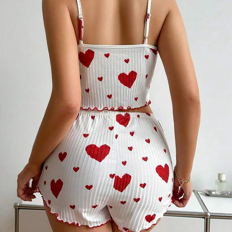 Women's 2-Piece Pajama Set - Soft Tank Top & Shorts Sleepwear Loungewear | SHEFYSTYLE
