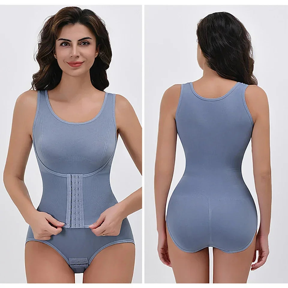 Women's Zipper Waist Trainer Bodysuit - Tummy Control Body Shaper Shapewear | SHEFYSTYLE