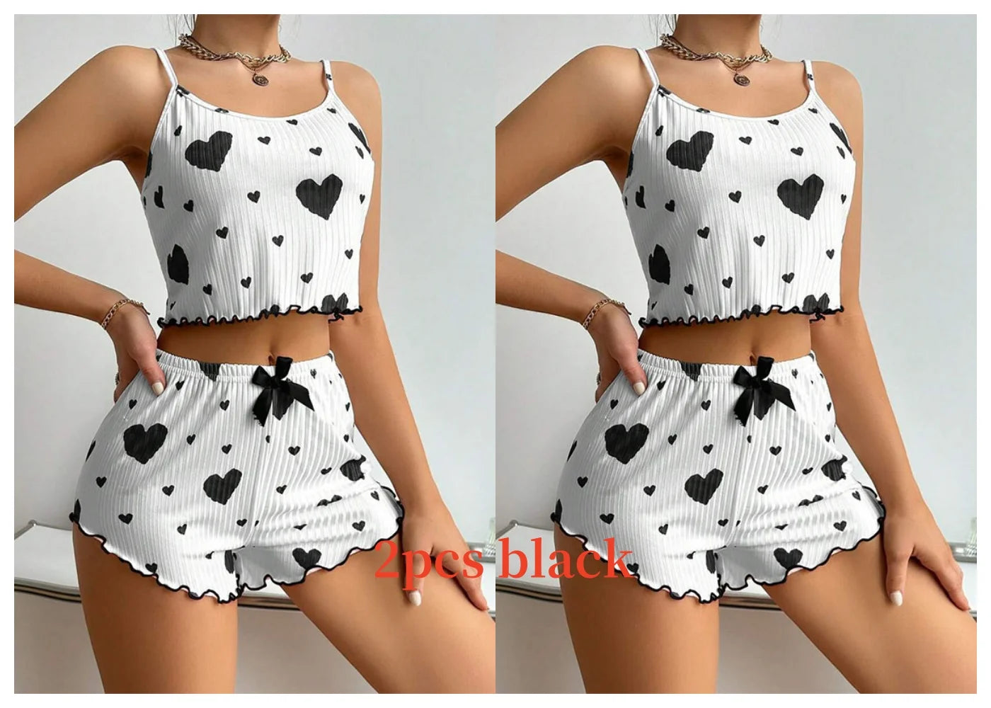 Women's 2-Piece Pajama Set - Soft Tank Top & Shorts Sleepwear Loungewear | SHEFYSTYLE