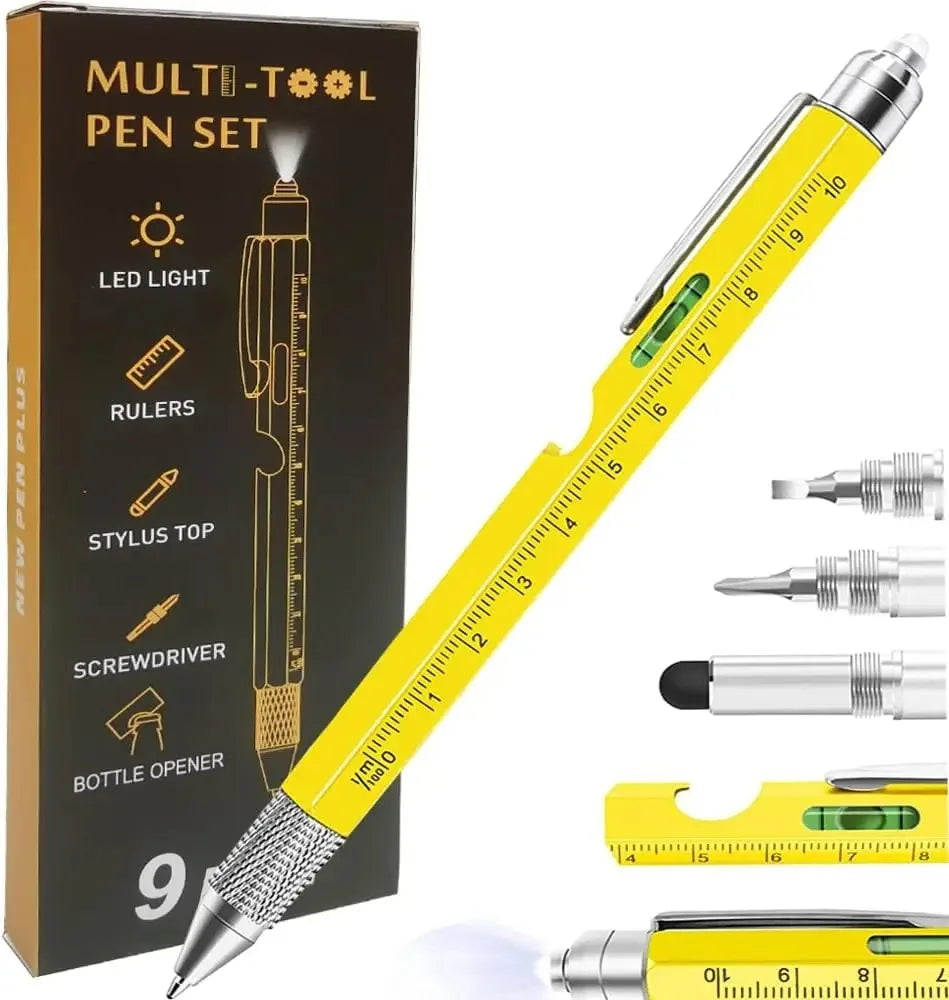 9-in-1 Multitool Pen - Screwdriver, Ruler & Stylus Gadget | Gift for Men & Dad | SHEFYSTYLE
