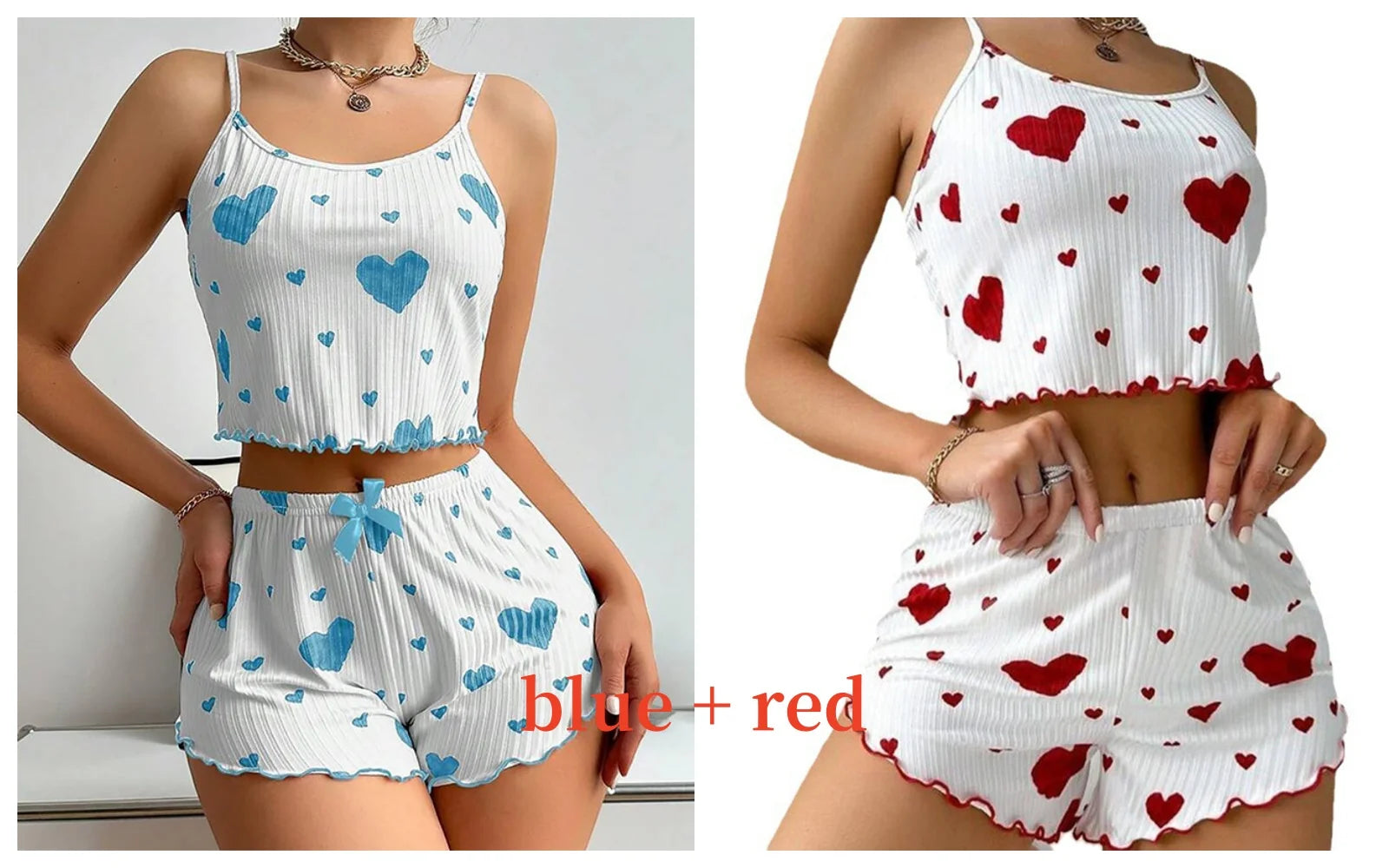 Women's 2-Piece Pajama Set - Soft Tank Top & Shorts Sleepwear Loungewear | SHEFYSTYLE